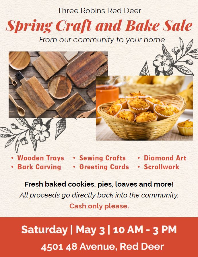 Three Robins Red Deer Craft Sale