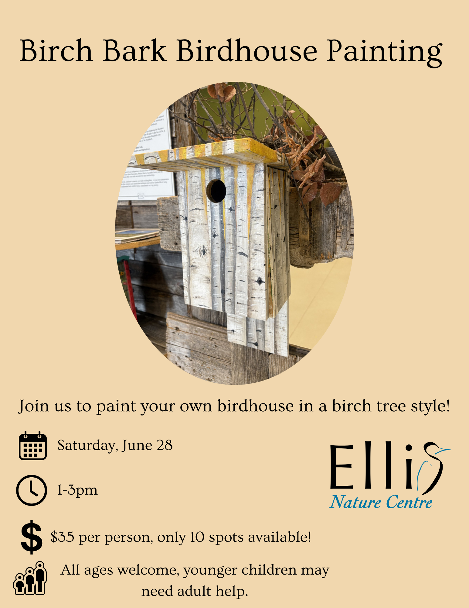 Birch Bark Painted Birdhouse