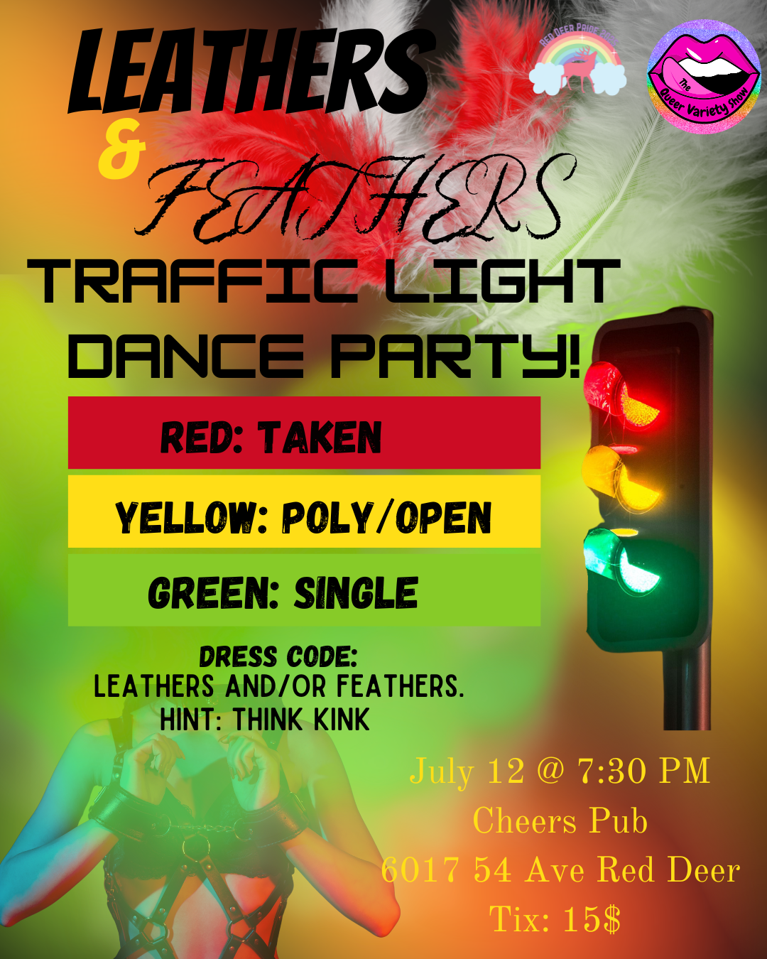Leathers and Feathers Traffic Light Party
