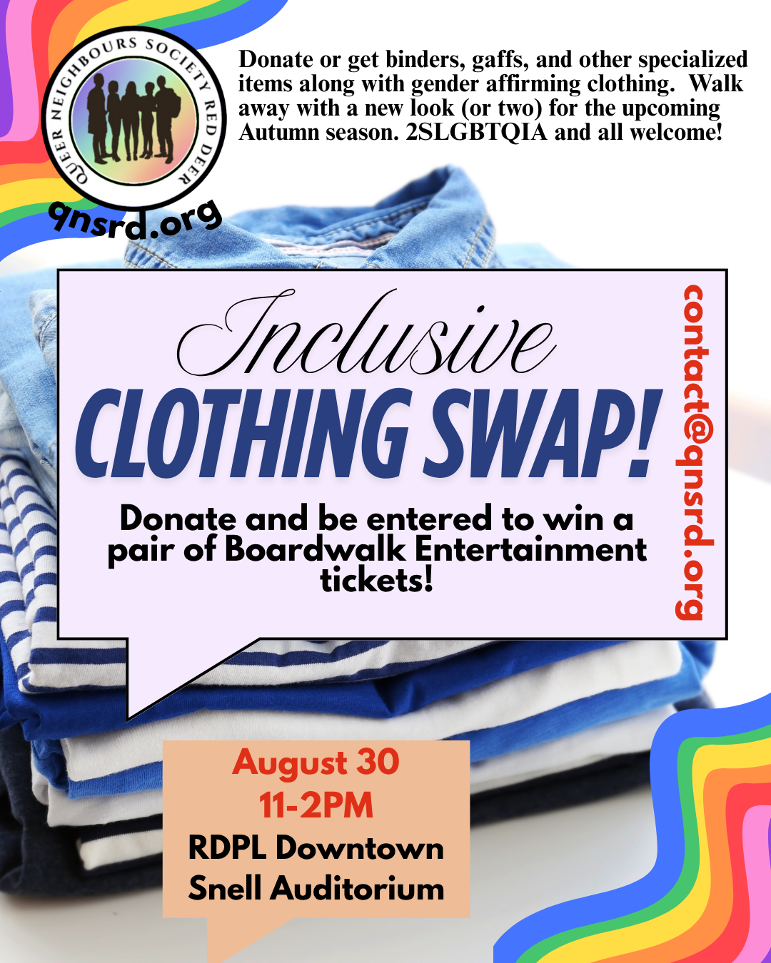 2SLGBTQIA+ Gender Affirming Inclusive Clothing Swap by QNSRD