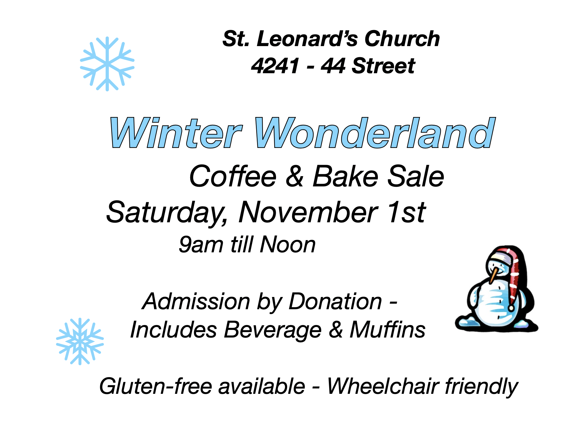 Winter Wonderland Coffee & Bake Sale